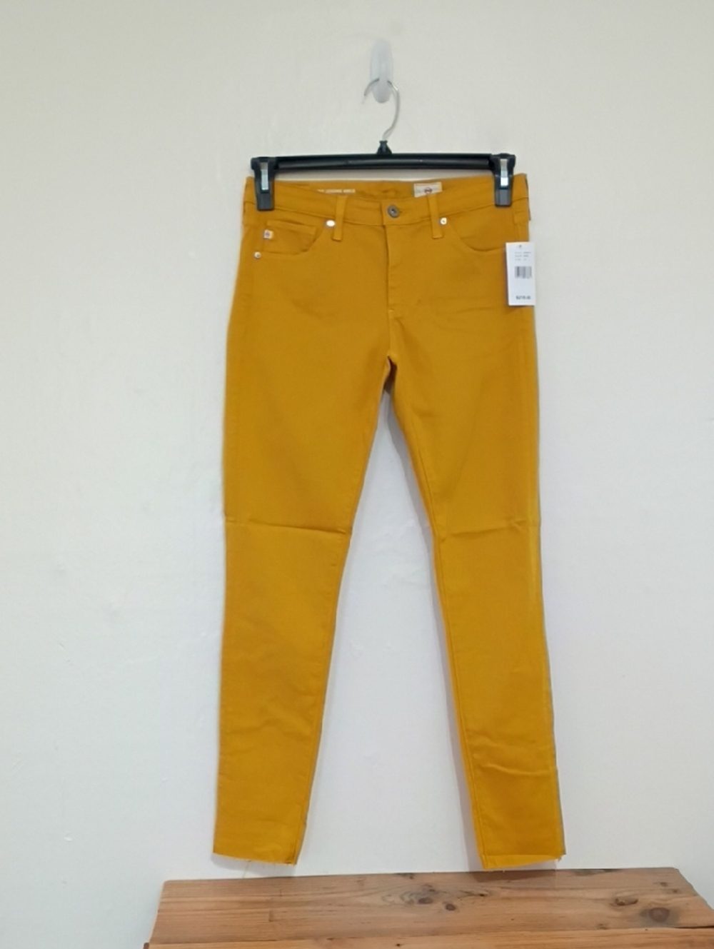 AG Adriano Goldschmeid The Legging Super Skinny Ankle Jeans Yellow NWT Size 27